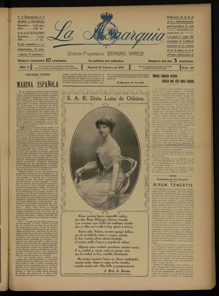 Miniatura de La Monarquía del 24 de febrero de 1912, nº 48