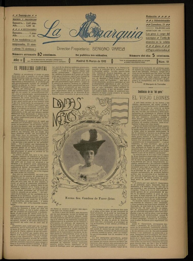 Miniatura de La Monarquía del 15 de marzo de 1912, nº 51