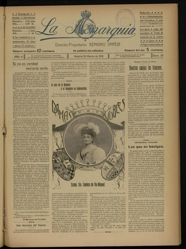 Miniatura de La Monarquía del 29 de marzo de 1912, nº 53