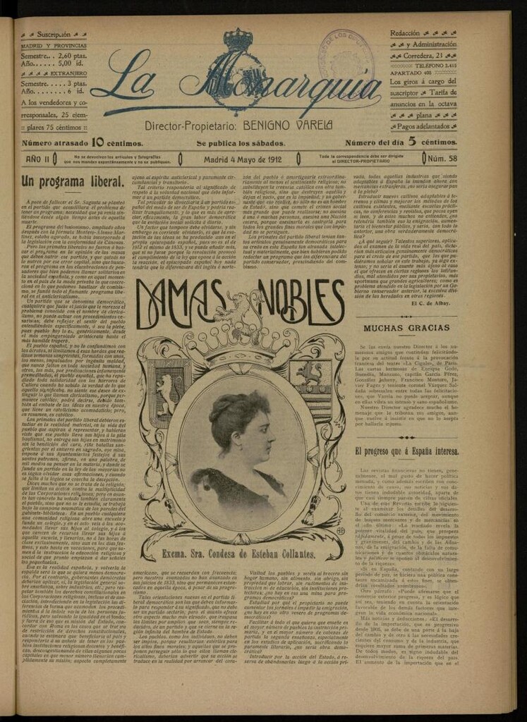 Miniatura de La Monarquía del 4 de mayo de 1912, nº 58