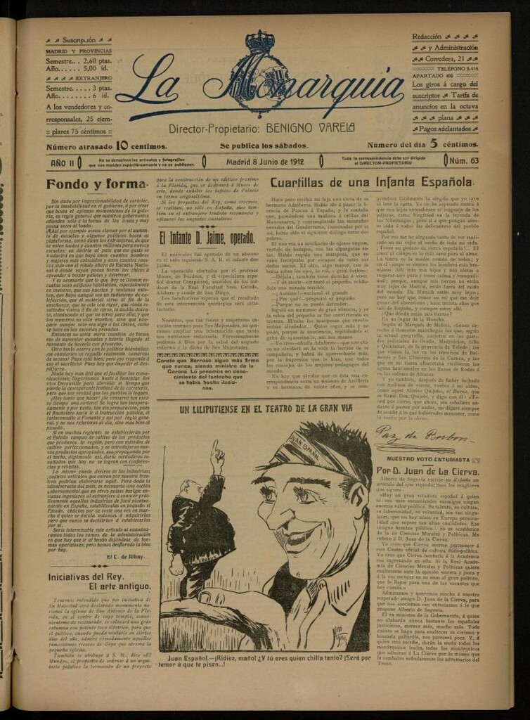 Miniatura de La Monarquía del 8 de junio de 1912, nº 63