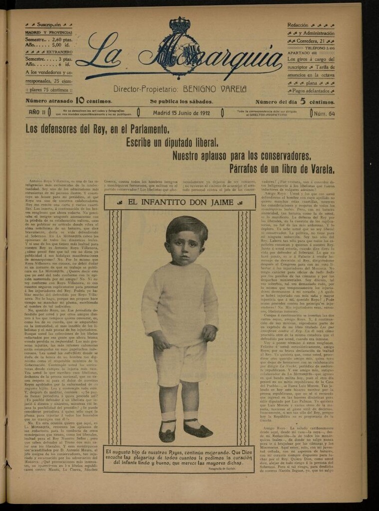 Miniatura de La Monarquía del 15 de junio de 1912, nº 64