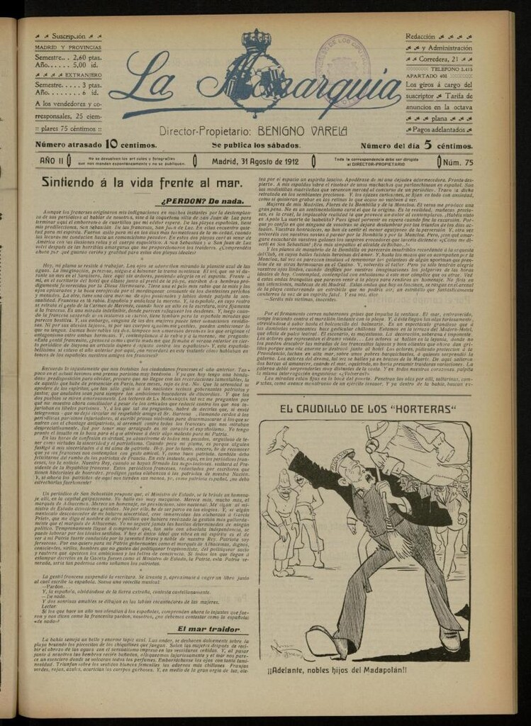 Miniatura de La Monarquía del 31 de agosto de 1912, nº 75