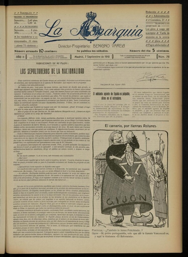 Miniatura de La Monarquía del 7 de septiembre de 1912, nº 76