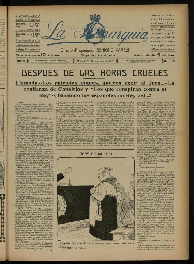 Miniatura de La Monarquía del 23 de noviembre de 1912, nº 89