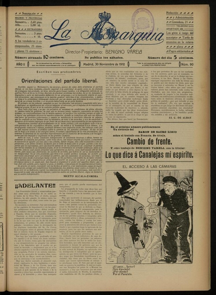Miniatura de La Monarquía del 30 de noviembre de 1912, nº 90