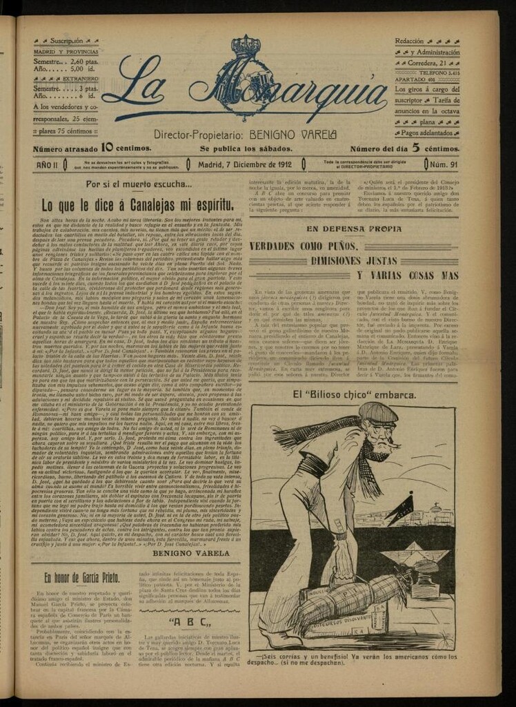 Miniatura de La Monarquía del 7 de diciembre de 1912, , nº 91