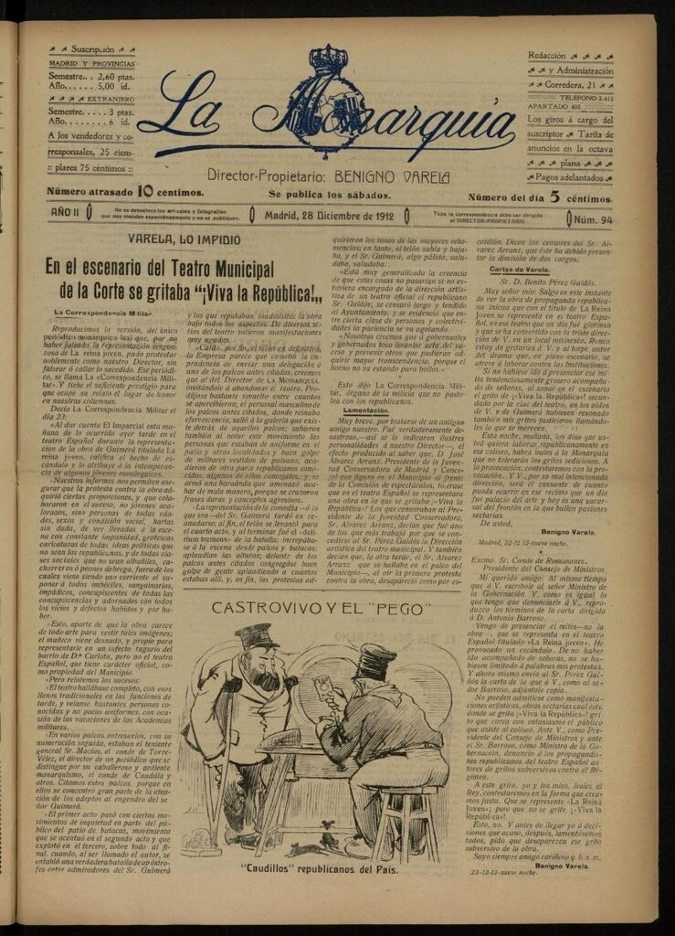 Miniatura de La Monarquía del 28 de diciembre de 1912, nº 94