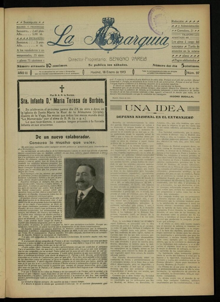 Miniatura de La Monarquía del 18 de enero de 1913, nº 97