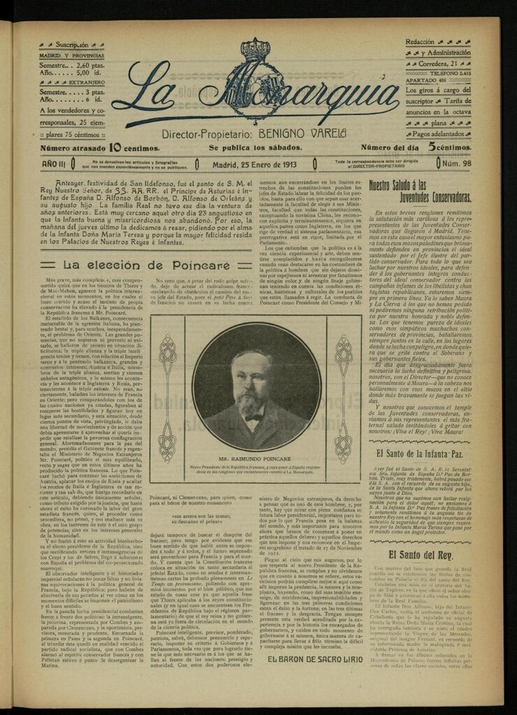 Miniatura de La Monarquía del 25 de enero de 1913, nº 98
