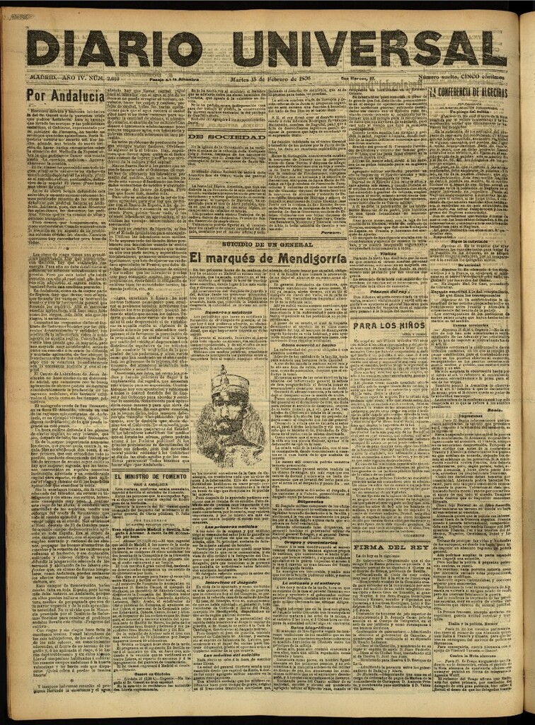 Miniatura de Diario Universal del 13 de febrero de 1906, edición de noche