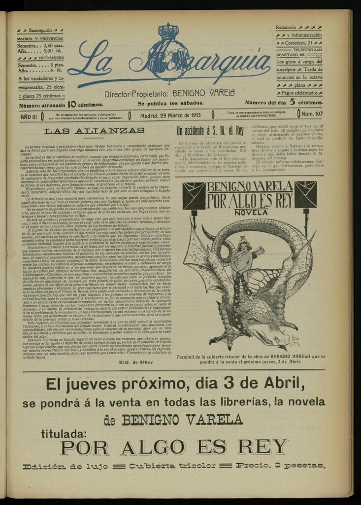 Miniatura de La Monarquía del 29 de marzo de 1913, nº 107