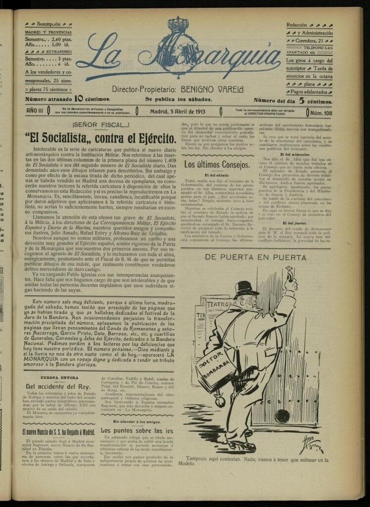 Miniatura de La Monarquía del 5 de abril de 1913, nº 108