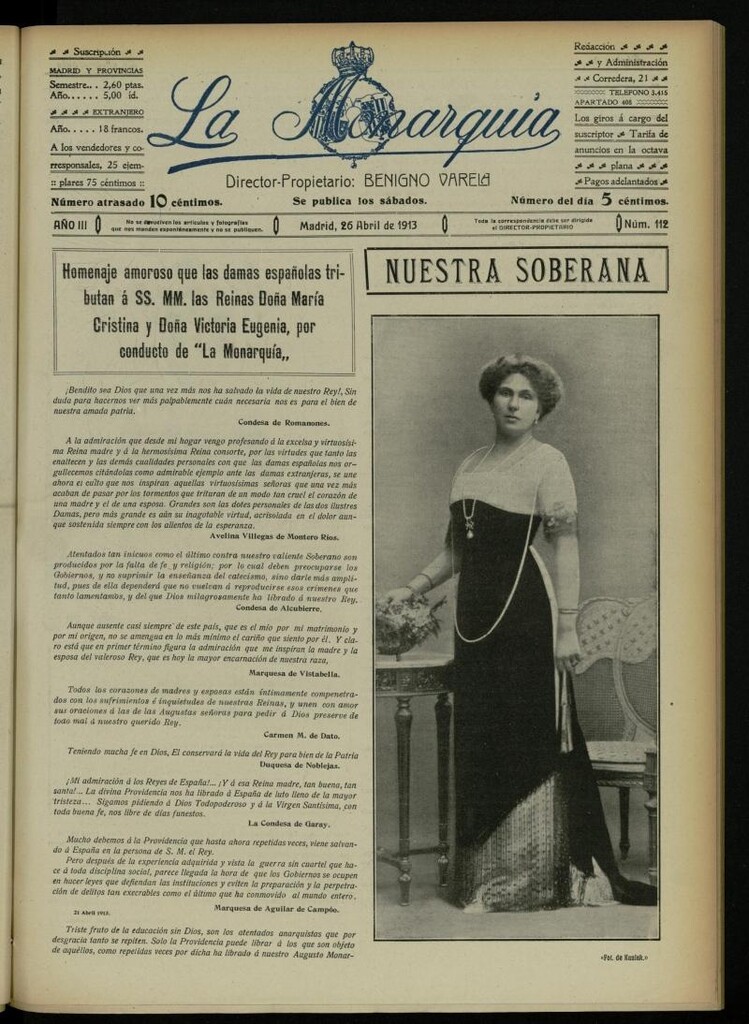 Miniatura de La Monarquía del 26 de abril de 1913, nº 112