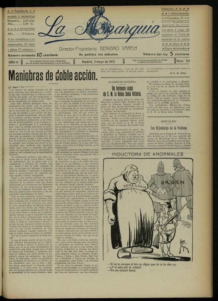 Miniatura de La Monarquía del 3 de mayo de 1913, nº 113