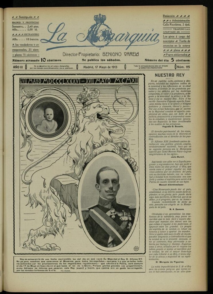 Miniatura de La Monarquía del 17 de mayo de 1913, nº 115