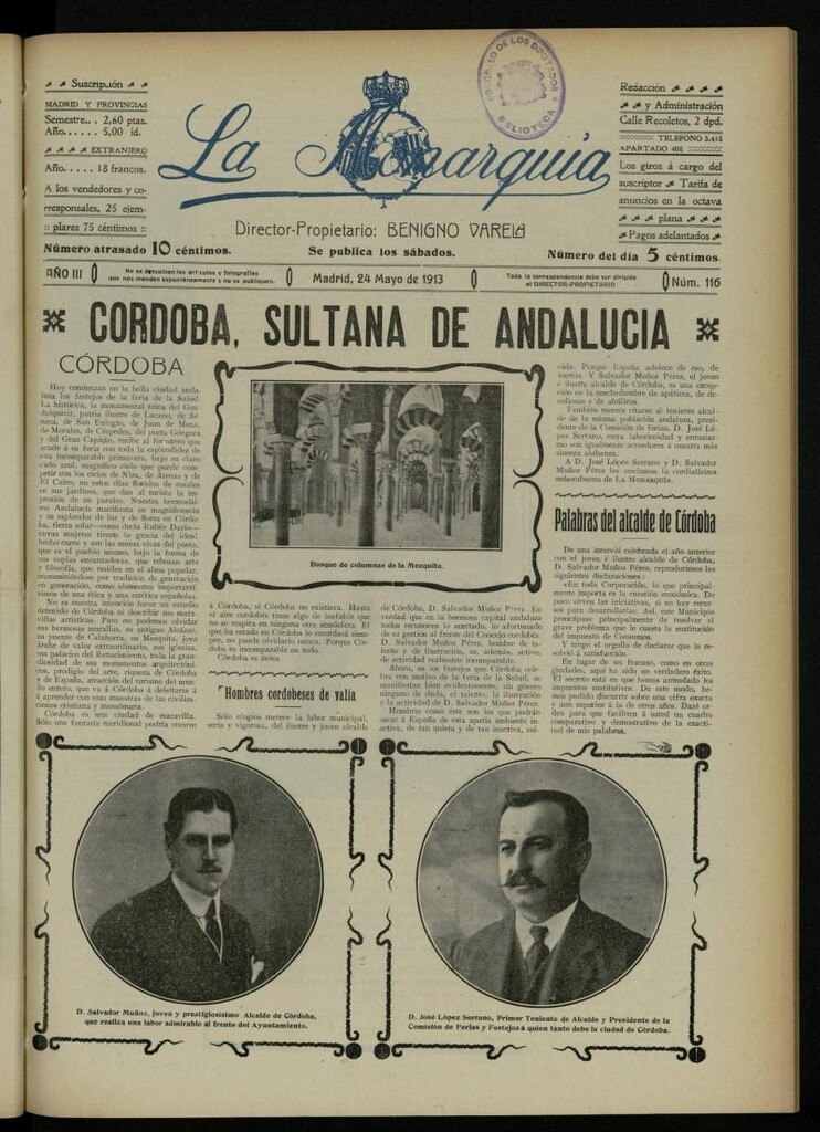 Miniatura de La Monarquía del 24 de mayo de 1913, nº 116