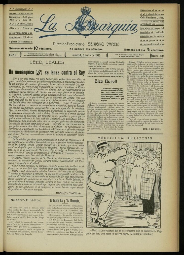 Miniatura de La Monarquía del 5 de julio de 1913, nº 122