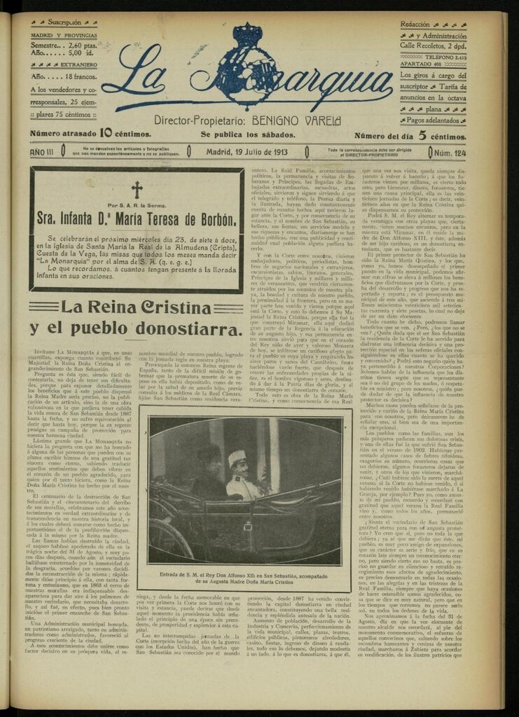 Miniatura de La Monarquía del 19 de julio de 1913, nº 124