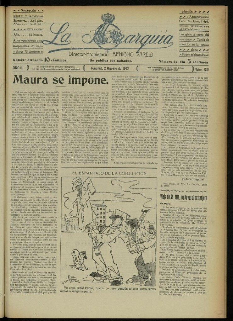 Miniatura de La Monarquía del 2 de agosto de 1913, nº 126