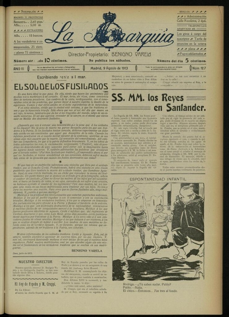 Miniatura de La Monarquía del 9 de agosto de 1913, nº 127