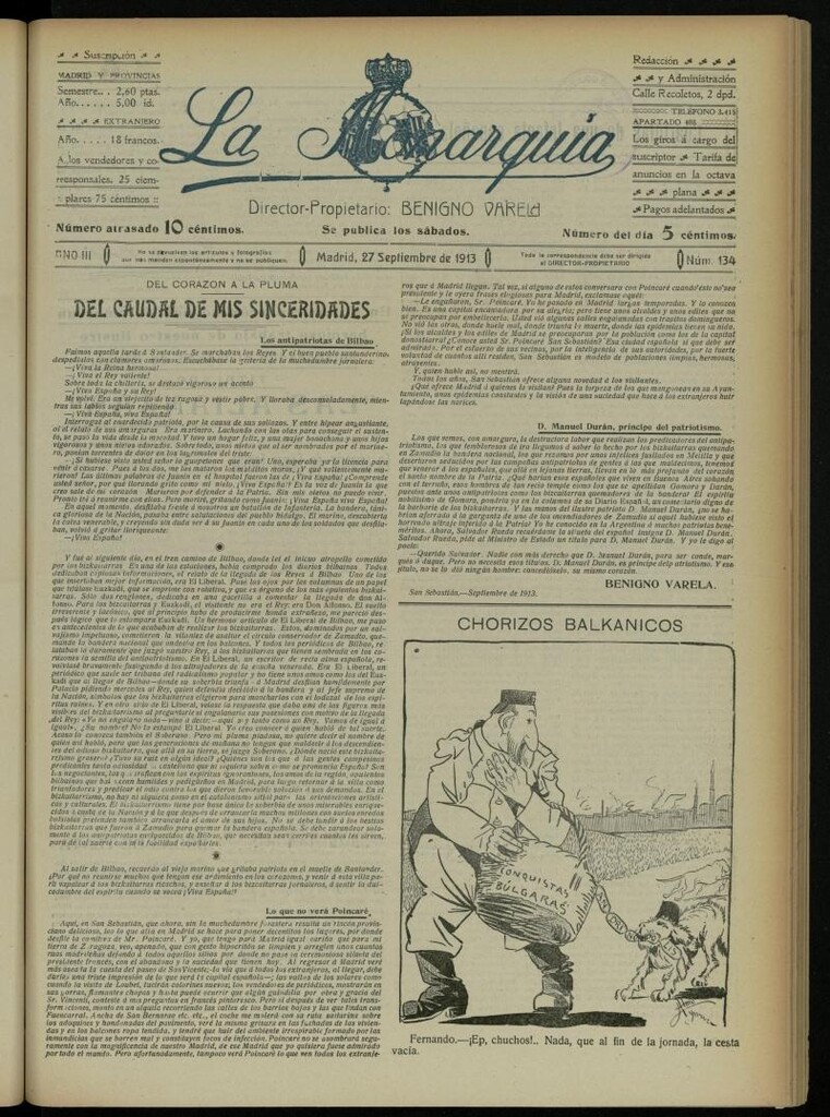 Miniatura de La Monarquía del 27 de septiembre de 1913, nº 134