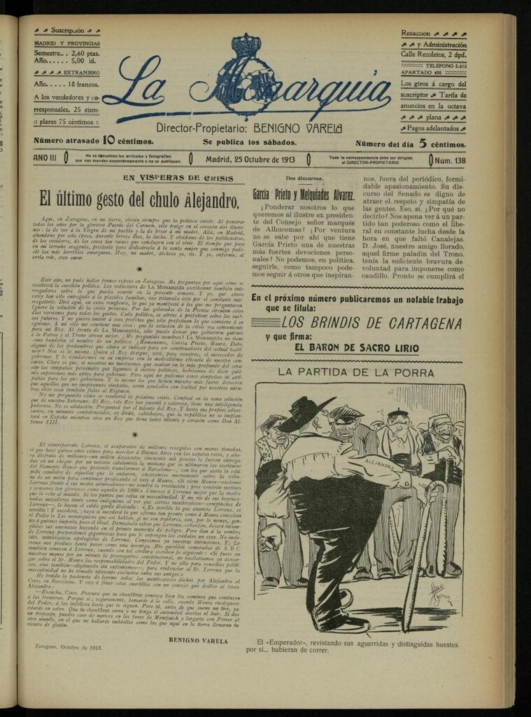 Miniatura de La Monarquía del 25 de octubre de 1913, nº 138