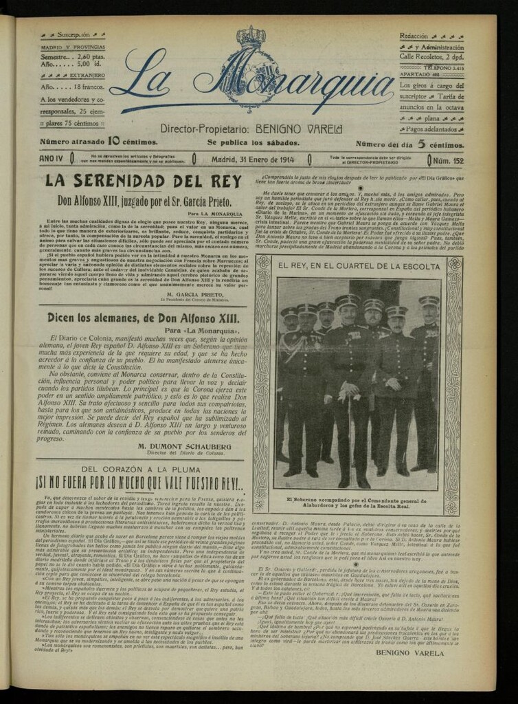 Miniatura de La Monarquía del 31 de enero de 1914, nº 152