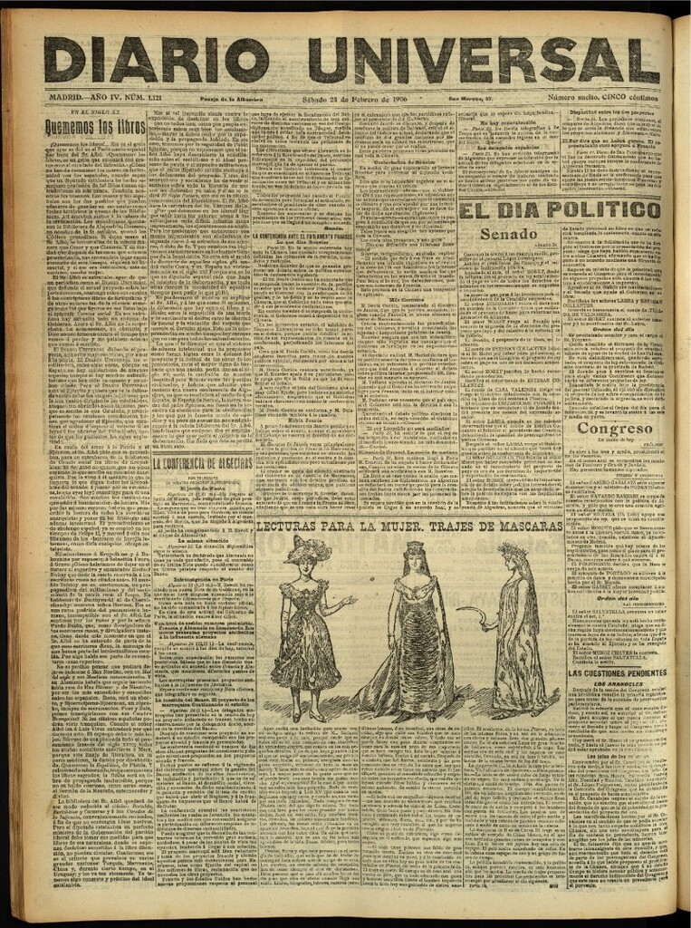 Miniatura de Diario Universal del 24 de febrero de 1906, edición de noche