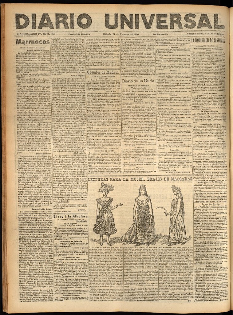 Miniatura de Diario Universal del 24 de febrero de 1906, edición de tarde