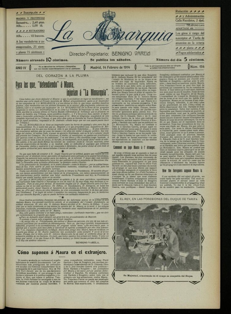 Miniatura de La Monarquía del 14 de febrero de 1914, nº 154