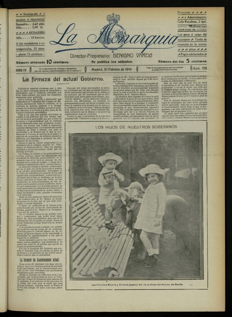 Miniatura de La Monarquía del 21 de febrero de 1914, nº 155