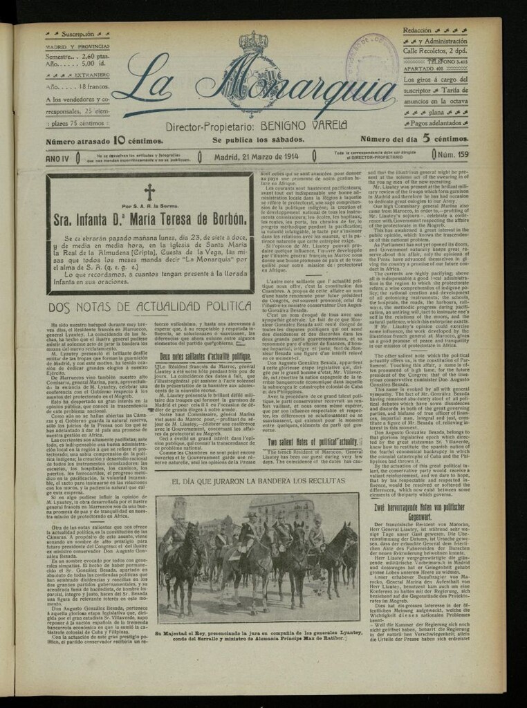 Miniatura de La Monarquía del 21 de marzo de 1914, nº 159