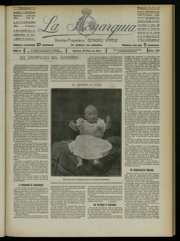 Miniatura de La Monarquía del 25 de abril de 1914, nº 164