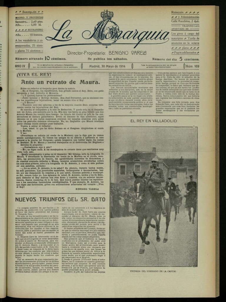 Miniatura de La Monarquía del 30 de mayo de 1914, nº 169