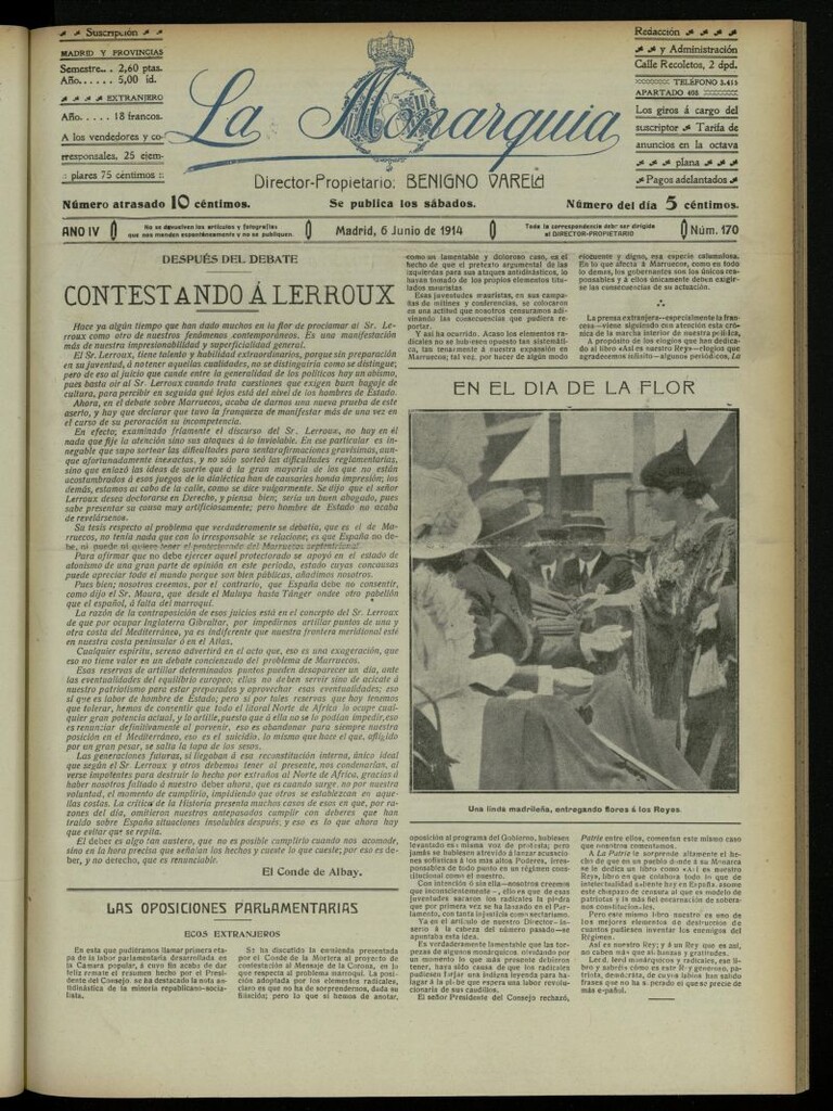 Miniatura de La Monarquía del 6 de junio de 1914, nº 170