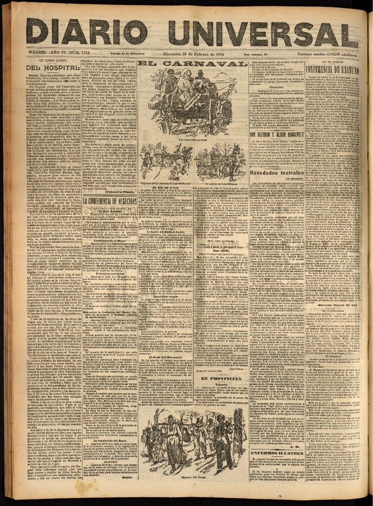 Miniatura de Diario Universal del 28 de febrero de 1906, edición de tarde