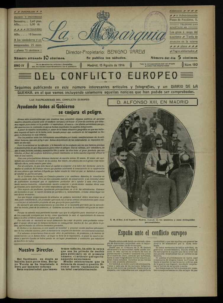 Miniatura de La Monarquía del 15 de agosto de 1914, nº 180