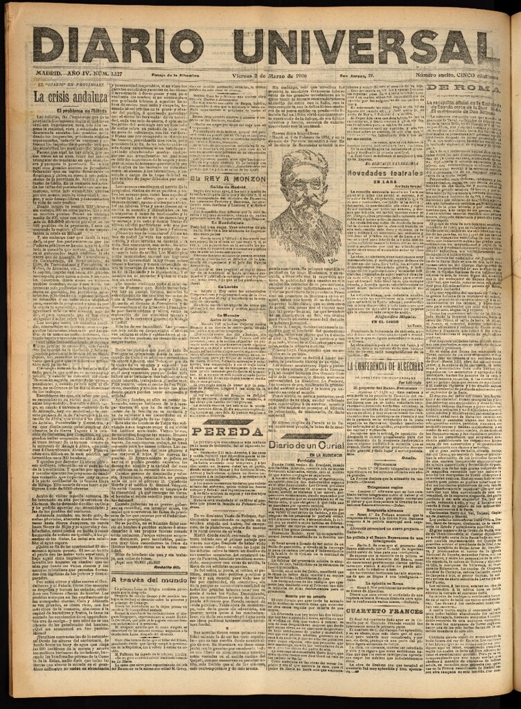 Miniatura de Diario Universal del 2 de marzo de 1906, edición de tarde