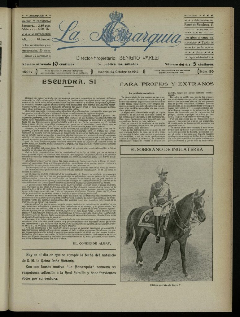 Miniatura de La Monarquía del 24 de octubre de 1914, nº 190