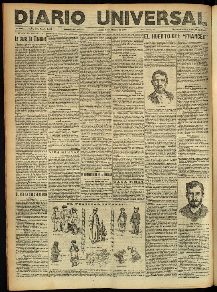 Miniatura de Diario Universal del 5 de marzo de 1906, edición de noche