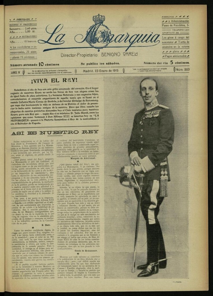 Miniatura de La Monarquía del 23 de enero de 1915, nº 203
