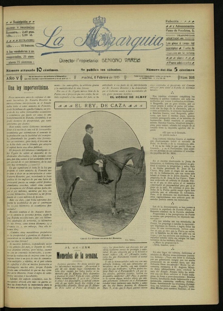 Miniatura de La Monarquía del 6 de febrero de 1915, nº 205