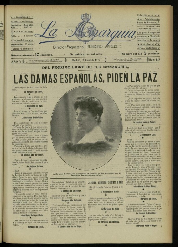 Miniatura de La Monarquía del 17 de abril de 1915, nº 215