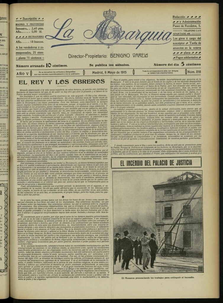 Miniatura de La Monarquía del 8 de mayo de 1915, nº 218