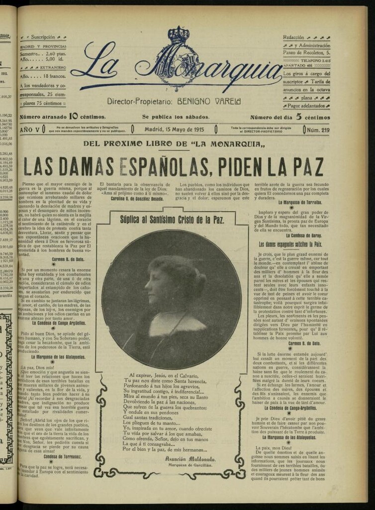 Miniatura de La Monarquía del 15 de mayo de 1915, nº 219
