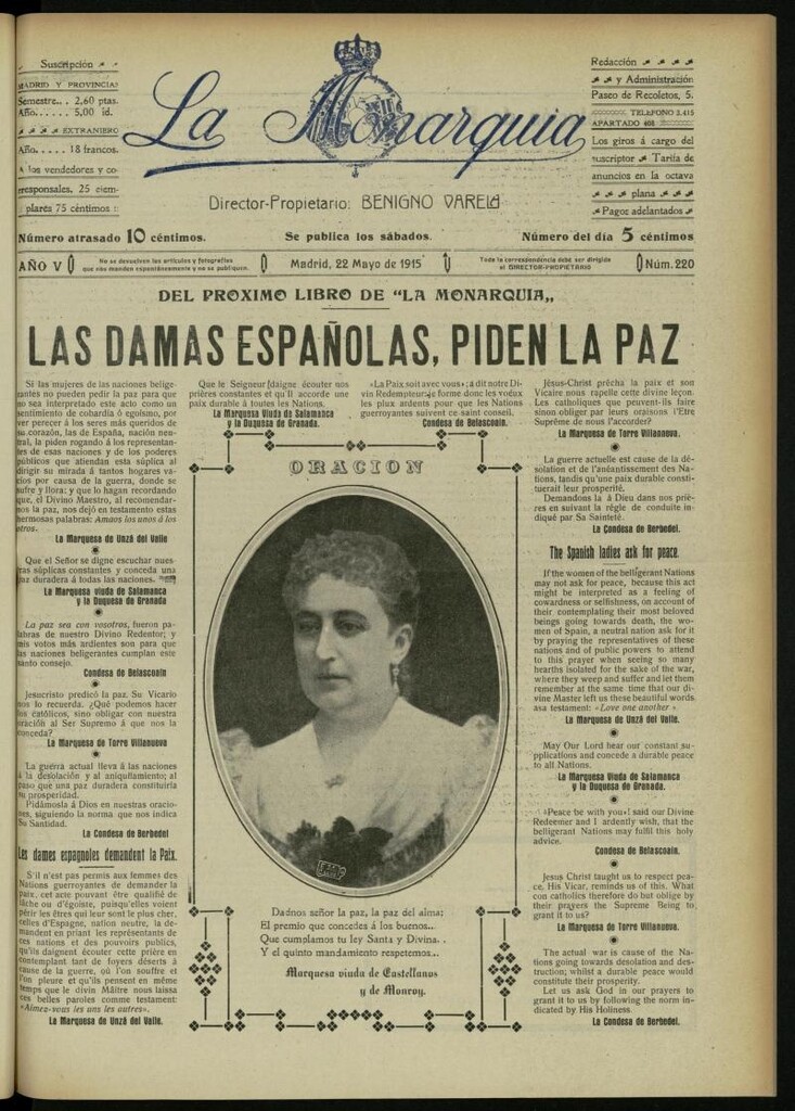 Miniatura de La Monarquía del 22 de mayo de 1915, nº 220