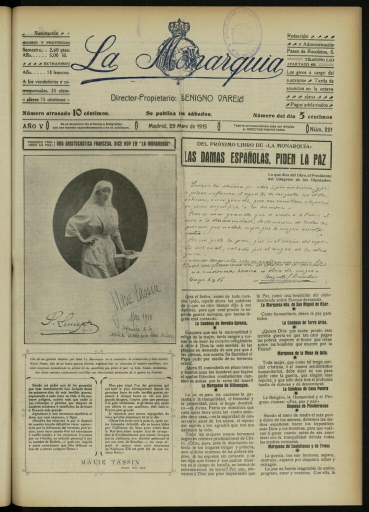 Miniatura de La Monarquía del 29 de mayo de 1915, nº 221