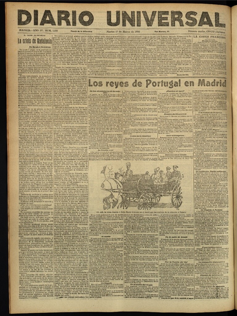 Miniatura de Diario Universal del 13 de marzo de 1906, edición de tarde