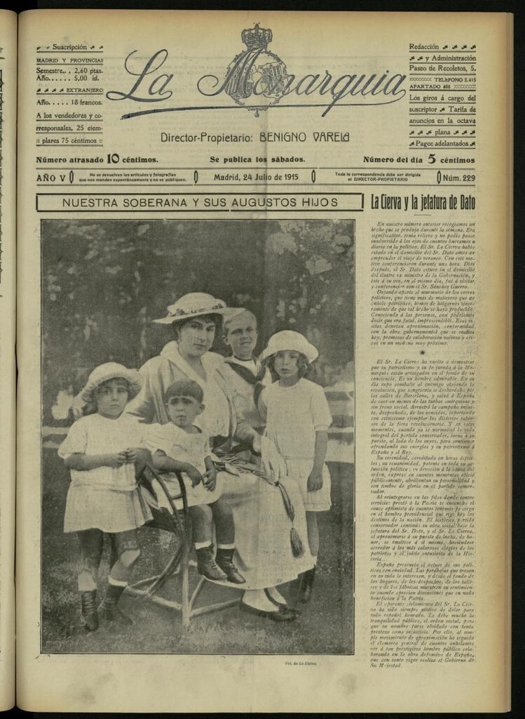 Miniatura de La Monarquía del 24 de julio de 1915, nº 229